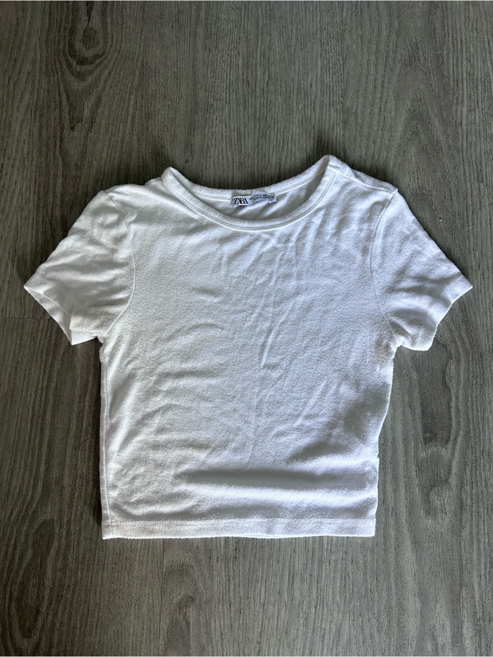 Zara White Crew Neck Tee